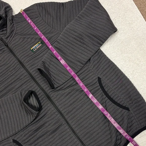 Ll bean charcoal grey Women's Airlight Knit Full-Zip hoodie small - Picture 4 of 8